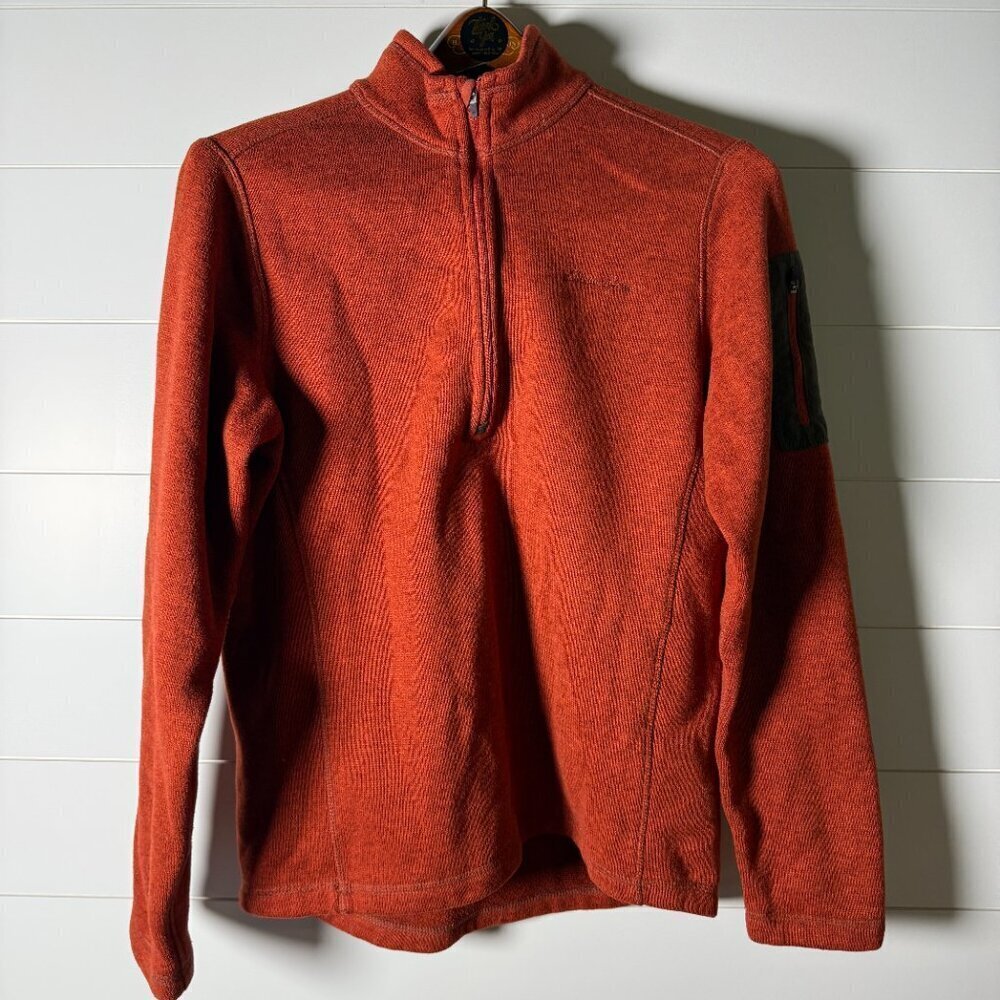 Eddie Bauer Quarter Zip Sweatshirt Burnt Orange Size Medium